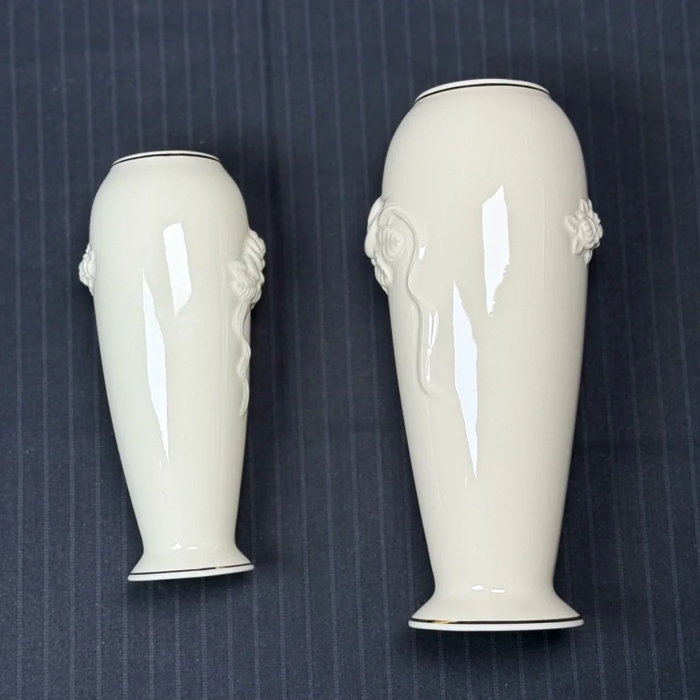 Lot of 3 | Vtg Lenox Ivrory Vases | Large & Bud Vases